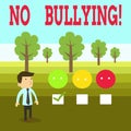 Word writing text No Bullying. Business concept for stop aggressive behavior among children power imbalance White Male