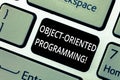 Word writing text Object Oriented Programming. Business concept for Language model objects rather than actions Keyboard key Royalty Free Stock Photo