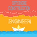 Word writing text Offshore Construction Engineer. Business concept for Oversee the facility in a marine environment Wave