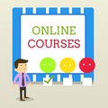 Word writing text Online Courses. Business concept for Revolutionizing formal education Learning through internet White