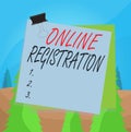 Word writing text Online Registration. Business concept for System for subscribing or registering via the Internet Paper