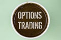 Word writing text Options Trading. Business concept for Options trading investment commodities stock market analysis written on Co Royalty Free Stock Photo