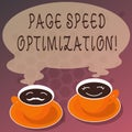 Word writing text Page Speed Optimization. Business concept for Improve the speed of content loading in a webpage Sets Royalty Free Stock Photo