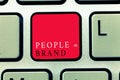 Word writing text People equal Brand. Business concept for Personal Branding Defining personality through the labels Royalty Free Stock Photo