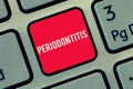 Word writing text Periodontitis. Business concept for Swelling of the tissue around the teeth Shrinkage of the gums Royalty Free Stock Photo