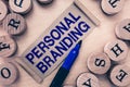 Word writing text Personal Branding. Business concept for Marketing themselves and their careers as brands Royalty Free Stock Photo