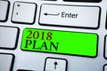 Word writing text 2018 Plan. Business concept for Challenging Ideas Goals for New Year Motivation to Start Concept For Information