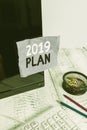 Word writing text 2019 Plan. Business concept for setting up your goals and plans for the current year or in 2019 Note