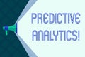 Word writing text Predictive Analytics. Business concept for Method to forecast Perforanalysisce Statistical Analysis. Royalty Free Stock Photo