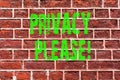 Word writing text Privacy Please. Business concept for Let us Be Quiet Rest Relaxed Do not Disturb Brick Wall art like Graffiti Royalty Free Stock Photo