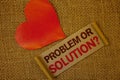 Word writing text Problem Or Solution Question. Business concept for Think Solve Analysis Solving Conclusion Lavender pink page wi Royalty Free Stock Photo