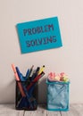 Word writing text Problem Solving. Business concept for process of finding solutions to difficult or complex issues Blue Royalty Free Stock Photo