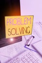 Word writing text Problem Solving. Business concept for process of finding solutions to difficult or complex issues Note paper Royalty Free Stock Photo