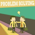 Word writing text Problem Solving. Business concept for process of finding solutions to difficult or complex issues Two Royalty Free Stock Photo