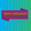 Word writing text Procurement. Business concept for Procuring Purchase of equipment and supplies Blank Folded Color