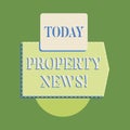 Word writing text Property News. Business concept for The buying or selling, and renting of land or building.