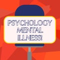 Word writing text Psychology Mental Illness. Business concept for Psychiatric disorder Mental health condition Blank Rectangular Royalty Free Stock Photo