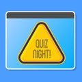 Word writing text Quiz Night. Business concept for evening test knowledge competition between individuals Blank Yellow