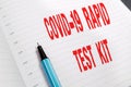 Word writing text Rapid Test Kit. Business concept for Emergency medical diagnostic equipment that deliver fast results Royalty Free Stock Photo