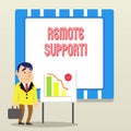 Word writing text Remote Support. Business concept for help endusers to solve computer problems and issues remotely. Royalty Free Stock Photo