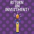 Word writing text Return On Investment. Business concept for Perforanalysisce Measure Evaluation of a Business Royalty Free Stock Photo