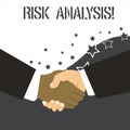 Word writing text Risk Analysis. Business concept for review of the risks associated with a particular event Hand Shake Royalty Free Stock Photo