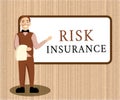 Word writing text Risk Insurance. Business concept for The possibility of Loss Damage against the liability coverage Royalty Free Stock Photo