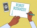 Word writing text Robot Botanist. Business concept for Methods for automated botanical species identification.