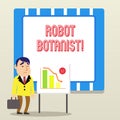 Word writing text Robot Botanist. Business concept for Methods for automated botanical species identification.