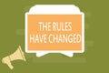 Word writing text The Rules Have Changed. Business concept for the agreement or Policy has a new set of commands