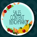 Word writing text Sales Content Benchmark. Business concept for Crafting sales enablement content that converts Hand