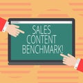 Word writing text Sales Content Benchmark. Business concept for Crafting sales enablement content that converts Hu