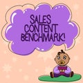 Word writing text Sales Content Benchmark. Business concept for Crafting sales enablement content that converts Baby