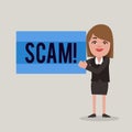 Word writing text Scam. Business concept for dishonest scheme Fraud Stealing someone money or Informations