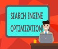Word writing text Search Engine Optimization. Business concept for maximizing the number of visitors to a website Blank Royalty Free Stock Photo
