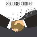 Word writing text Secure Coding. Business concept for Applied to avoid the introduction of security vulnerabilities Hand