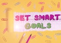 Word writing text Set Smart Goals. Business concept for Establish achievable objectives Make good business plans