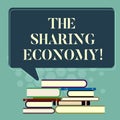 Word writing text The Sharing Economy. Business concept for systems assets or services shared between individuals Uneven Royalty Free Stock Photo