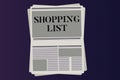 Word writing text Shopping List. Business concept for Discipline approach to shopping Basic Items to Buy