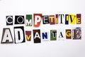 A word writing text showing concept of Competitive Advantage made of different magazine newspaper letter for Business case on the Royalty Free Stock Photo