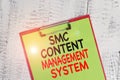 Word writing text Smc Content Management System. Business concept for analysisgae creation and modification of posts