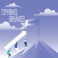 Word writing text Spring Brake. Business concept for Easter week School vacation for students Party Relax Leisure.