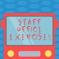 Word writing text Staff Office Exercise. Business concept for Promoting physical fitness routine for office staff Drawn