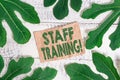 Word writing text Staff Training. Business concept for learn specific knowledge improve perforanalysisce in current Royalty Free Stock Photo