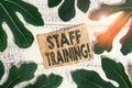 Word writing text Staff Training. Business concept for learn specific knowledge improve perforanalysisce in current Royalty Free Stock Photo