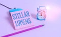 Word writing text Stellar Lumens. Business concept for cryptocurrency platform that uses on remittance and payments Vintage alarm