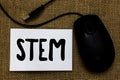 Word writing text Stem. Business concept for Development destruction of human embryos for science and research USB cable mouse art Royalty Free Stock Photo