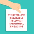 Word writing text Storytelling Relatable Relevant Emotional Engaging Royalty Free Stock Photo