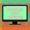 Word writing text Structured Query Language. Business concept for computer language for relational database Blank Computer Desktop