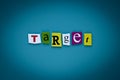 Word writing text target on blue background. Digital marketing. Communication network. Headline of cut letters - target. Banner wi Royalty Free Stock Photo